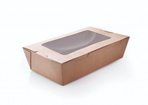 علب كرافت بغطاء ونافذة-40 أنز/العدد 25 علبة