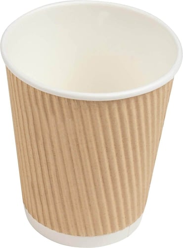 أكواب ورقية صحاري بدون غطاء مموجة 3 طبقات - 8/9 أن...