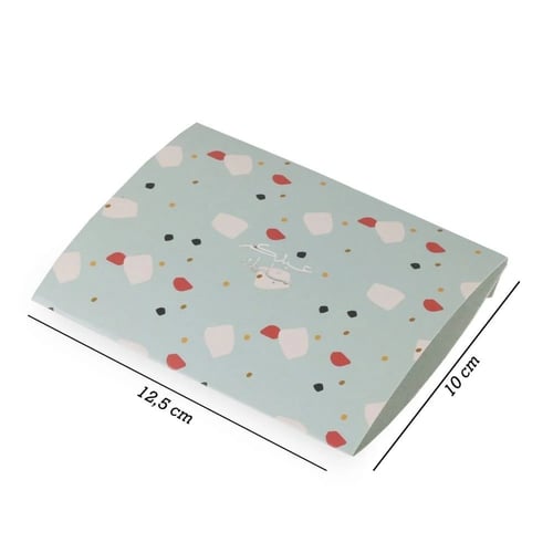 بوك للعيديات فاخر لون أزرق بنمط تيرازو بختم "عيدكم...