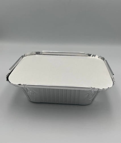 صحون ألمنيوم مستطيل مع الغطاء 12*10*4سم-250مل/ الع...