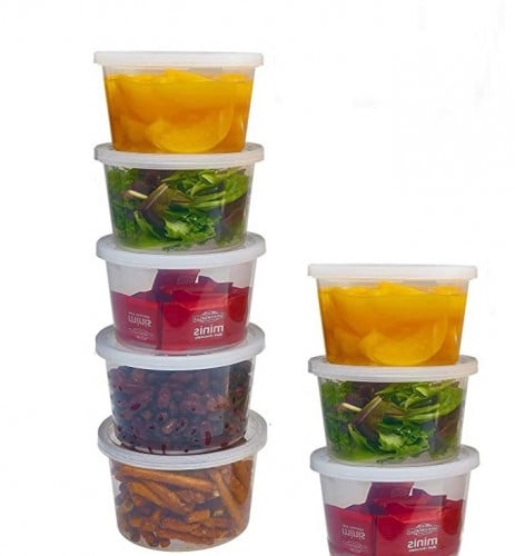 وعاء بلاستيك دائري للميكروويف بغطاء شفاف -10 أنز/...