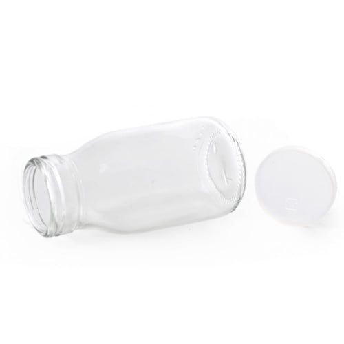 علبة زجاجية شفافة مع غطا شفاف سعة 200 مل/ العدد 6