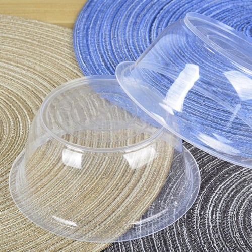 زبدية بلاستيك شفاف بغطاء مايكروويف-16أنز/العدد 50...