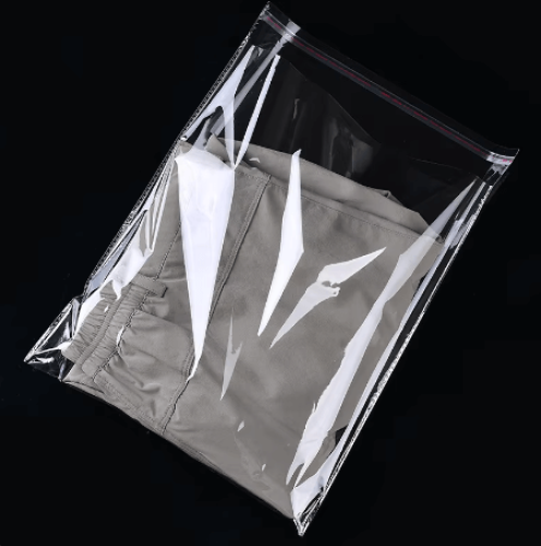 كيس بلاستيك شفاف للملابس اغلاق لاصق-30*45 سم/100 ك...