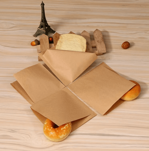 كيس ورق كرافت مزدوج الفتح للمخبوزات15*15سم/100ورق