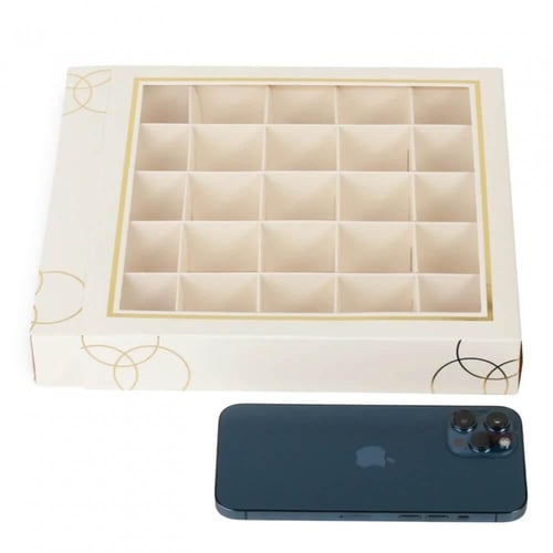 علب ورقية للشكولاتة والحلويات فاخرة بنافذة مربعة ش...