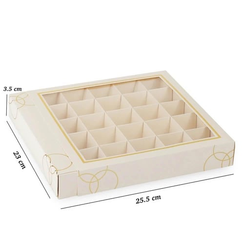 علب ورقية للشكولاتة والحلويات فاخرة بنافذة مربعة ش...