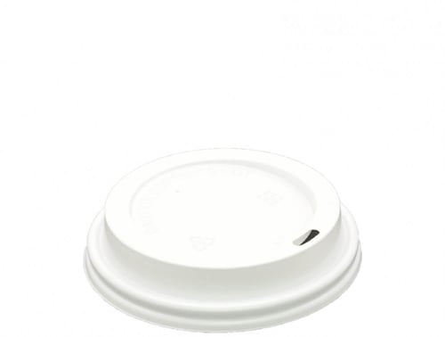 غطاء مسطح أبيض لكاسات الورق - 8/9 أنز / العدد 50 غ...