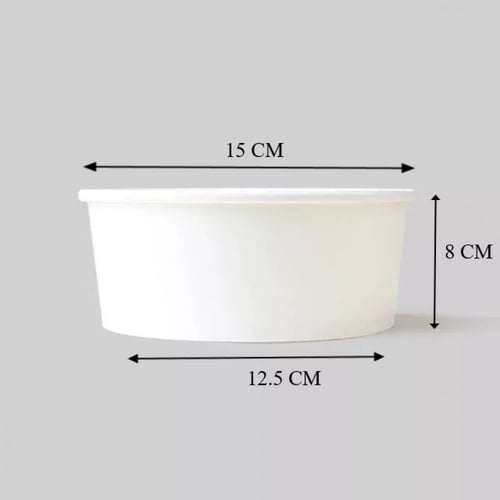 زبدية ورق أبيض بدون غطاء -32أنز/ العدد 25 حبة