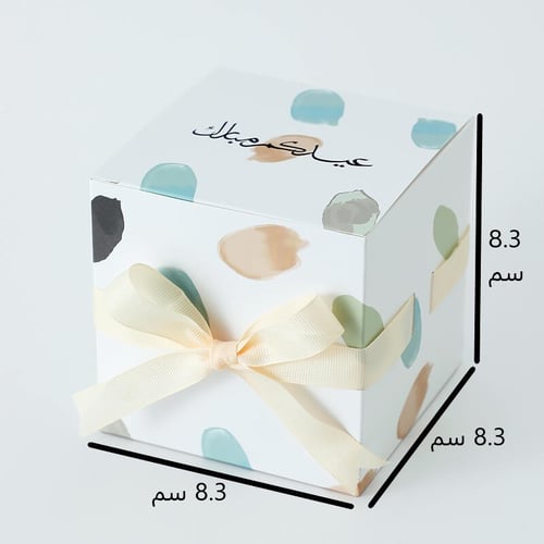 علبة فاخرة للكيك والحلويات لون أبيض بنمط تيرازو بع...