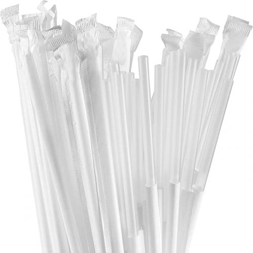 مصاص شفاف مستقيم مغلف عريض-7.7مم/العدد 200 مصاص