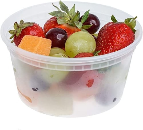 وعاء بلاستيك دائري للميكروويف بغطاء شفاف -10 أنز/...