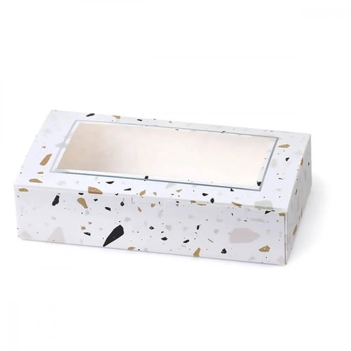 علب ورقية فاخرة للمعمول والحلويات بغطاء شفاف أبيض...