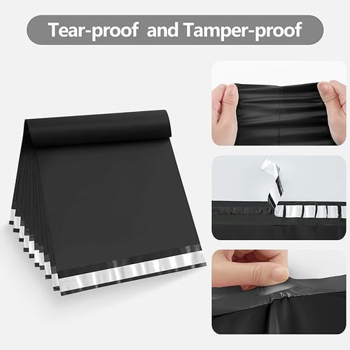 كيس شحن أسود لشحن الطلبات اغلاق لاصق - 40*55 سم/50...