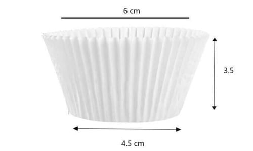 ورق كب كيك ابيض -مقاس 4.5*3*6سم/العدد 1000 حبة