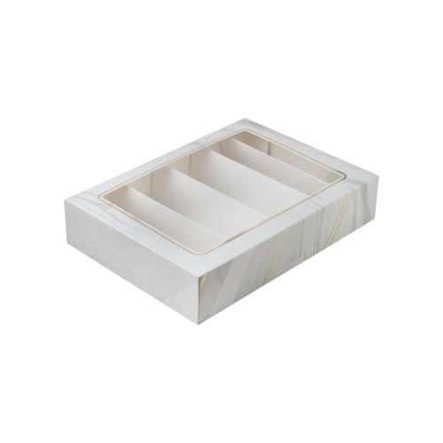 علب فاخرة مقسمة للفطائر والحلويات بنافذة شفافة - 5...