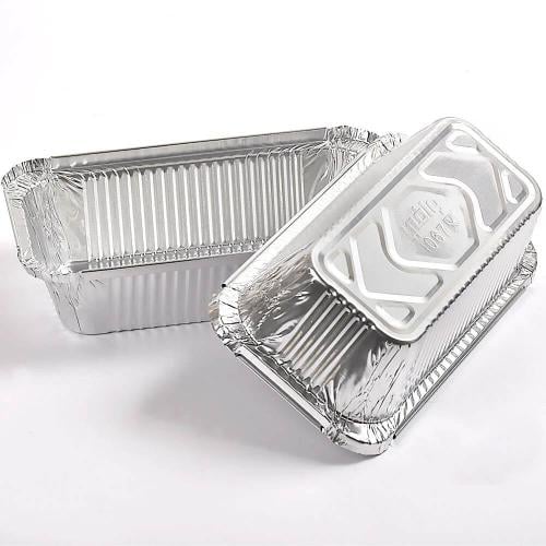 صحون ألمنيوم مستطيل مع الغطاء 670مل/العدد 50 صحن