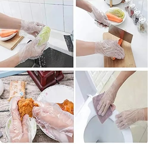 قفازات بلاستيك شفافة للاستعمال مرة واحدة/ العدد 70...