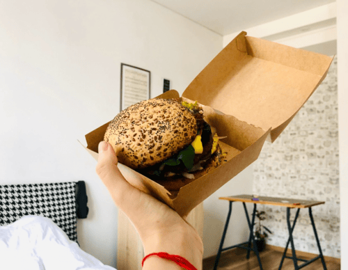 علب ورق كرافت للبرغر -80مم/العدد 25 علبة