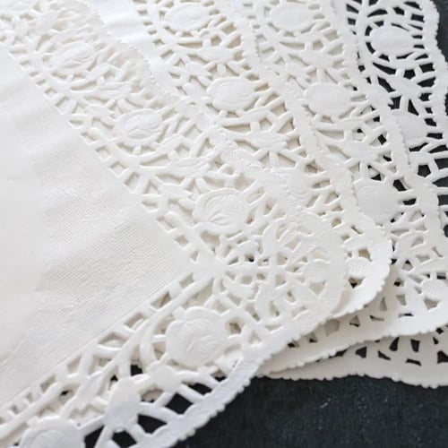 ورق دانتيل مستطيل أبيض متعدد الاستخدام 44.5*31.7سم...