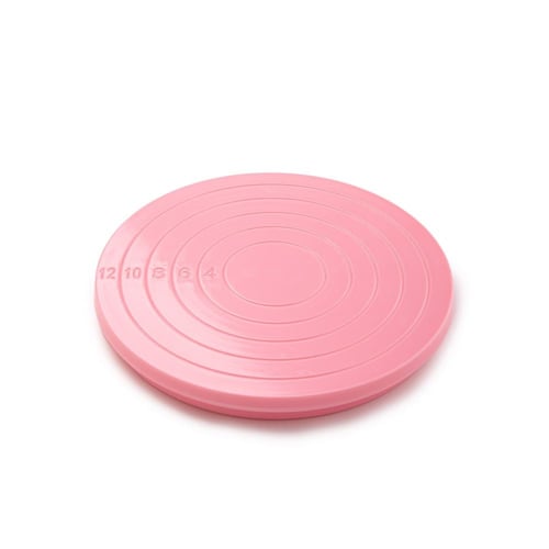 حامل كيك وردي دائري متحرك