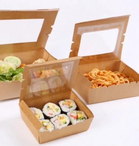 علب كرافت بغطاء ونافذة-66 أنز/العدد 25 علبة