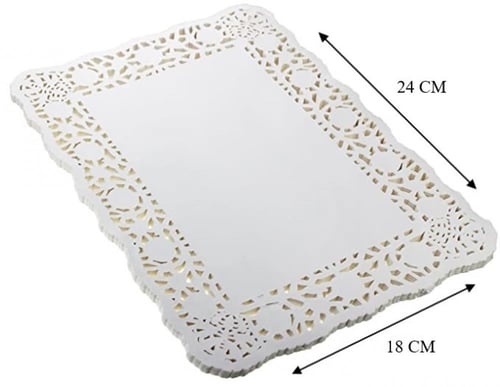 ورق دانتيل مستطيل أبيض متعدد الاستخدام 24*18سم-الع...