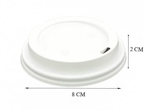 غطاء مسطح أبيض لكاسات الورق - 8/9 أنز / العدد 50 غ...