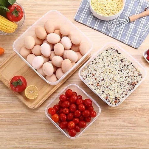 علب بلاستيك للميكروويف شفاف بغطاء شفاف -1500مل/ ال...