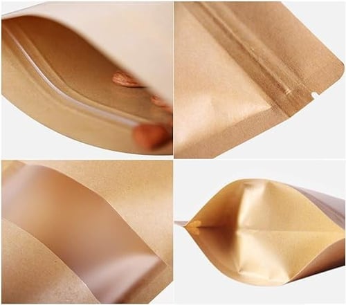 كيس ورق لتعبئة وحفظ القهوة والبهارات بنافذة شفافة-...