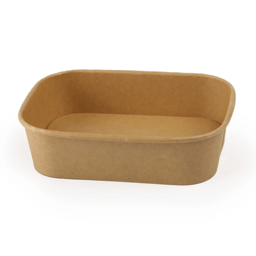 علب ورقية كرافت بني مستطيل مع غطاء شفاف - (25) حبة...