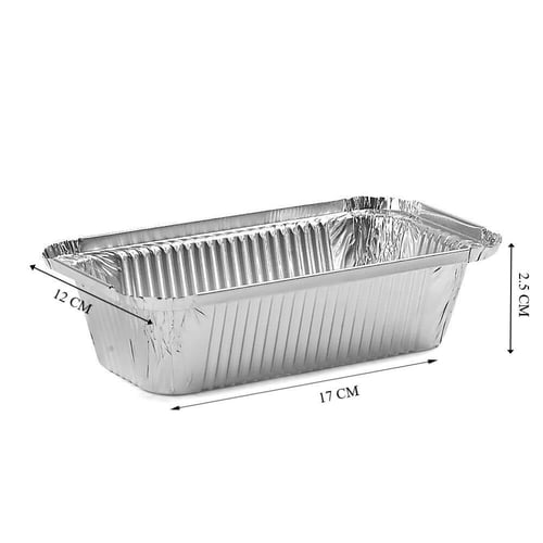 صحون ألمنيوم مستطيل مع الغطاء 17*12*2.5سم-360مل/ ا...