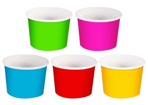 اكوب ورقية بعدة الوان للآيسكريم -6 أنز / العدد 25...