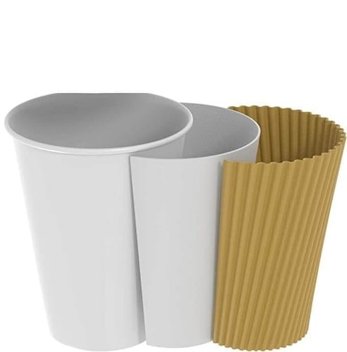 أكواب ورقية صحاري بدون غطاء مموجة 3 طبقات - 8/9 أن...