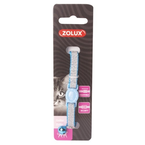 Zolux Shiny Nylon Collar for Cats in Blue
