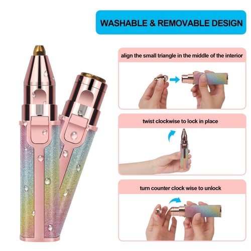 ماكينة تشذيب الحواجب وازالة شعر الوجه 2 في 1 - ادا...