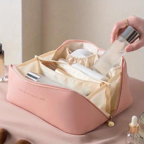 شنطة مستحضرات تجميل للسفر بسعة كبيرة، شنطة مكياج م...