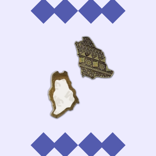 ستيكر معدن - خريطة المملكة زخارف