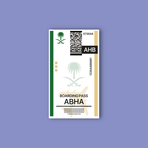 ستيكر جوال - ستيكر تذكره طيران أبها