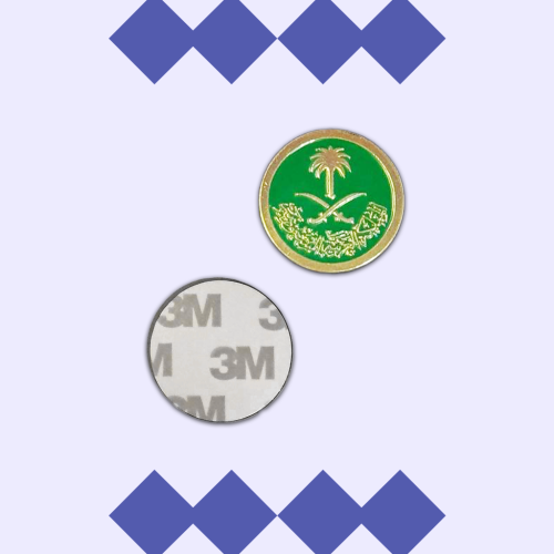 ستيكر معدن - سيفين ونخلة - ستيكر معدني للجوال