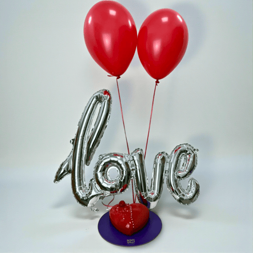 باقة كيك القلب الاحمر