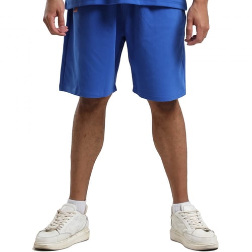 شورت أوفر سايز أزرق قطن