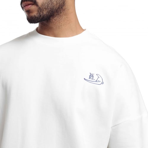 تيشيرت أوفر سايز أوف وايت «لن ينتهي الطموح أبداً»