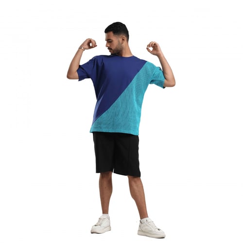 تيشيرت كيمونو أوفر سايز أزرق