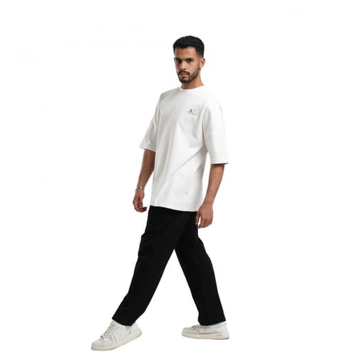 تيشيرت أوفر سايز أوف وايت «لن ينتهي الطموح أبداً»