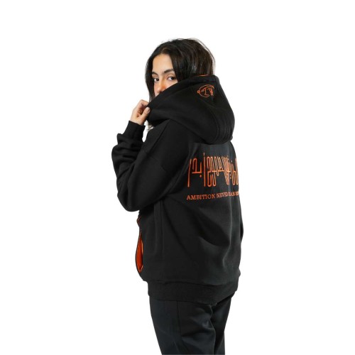 هودي أوفر سايز أسود «لن ينتهي الطموح أبداً»