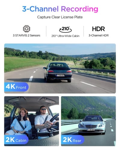 كاميرا سيارة داش كام VIOFO امامية بدقة 4K وخلفية و...