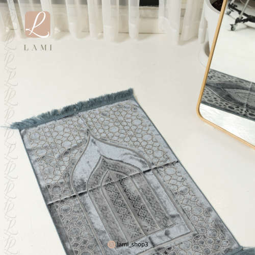 سجادة صلاة حرير - كحلي