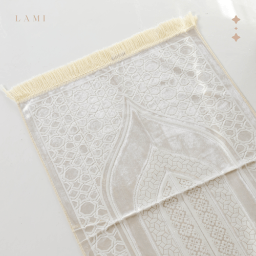 سجادة صلاة حرير - اوف وايت