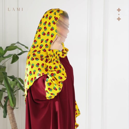 شرشف صلاة سادة وطرحة مشجرة -عودي